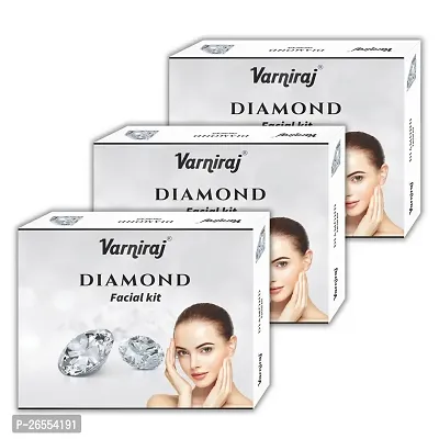 Varniraj Diamond Facial Kit for women and men | Diamond cleanser |  Diamond scrub | Diamond cream | Diamond gel | Diamond Facepack (3 x 45 GM)-thumb0