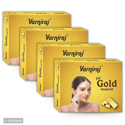 Varniraj Gold Facial Kit | Instant glow at home with No Harmful Chemicals | Gold Face kit for Men and Women (4 x 45 GM)