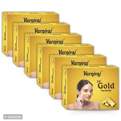 Varniraj Gold Facial Kit | Instant glow at home with No Harmful Chemicals | Gold Face kit for Men and Women (6 x 45 GM)