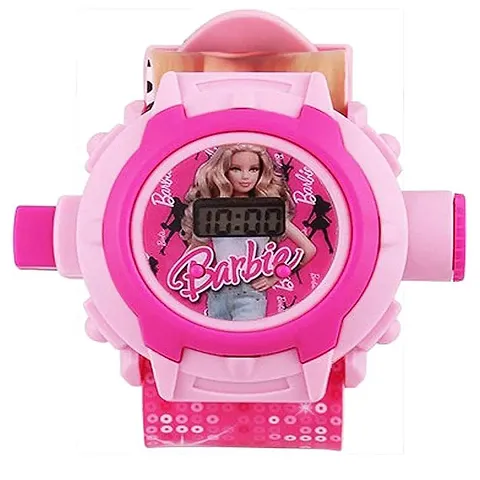 Kids Barbie Projector 24 Images Cartoon Watch Digital Watch - For Girls