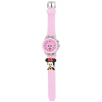 Stylish Pink Cartoon Analog Silicone Strap Watch For Kids Girls-thumb3