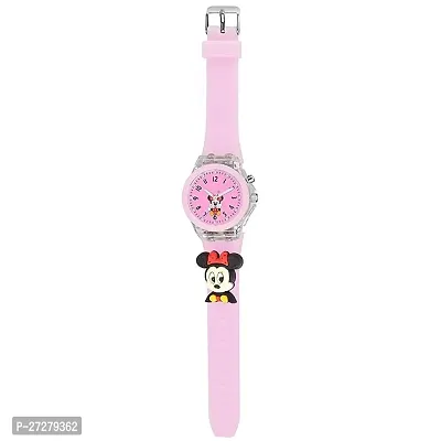 Stylish Pink Cartoon Analog Silicone Strap Watch For Kids Girls-thumb4