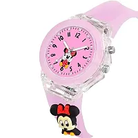 Stylish Pink Cartoon Analog Silicone Strap Watch For Kids Girls-thumb4