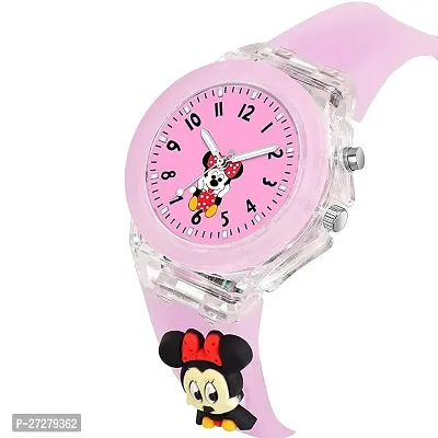 Stylish Pink Cartoon Analog Silicone Strap Watch For Kids Girls-thumb5