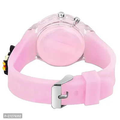 Stylish Pink Cartoon Analog Silicone Strap Watch For Kids Girls-thumb2