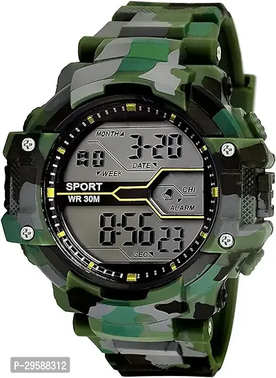 Digital Army Green Black Dial watch For Kids Boys  Girls-thumb0