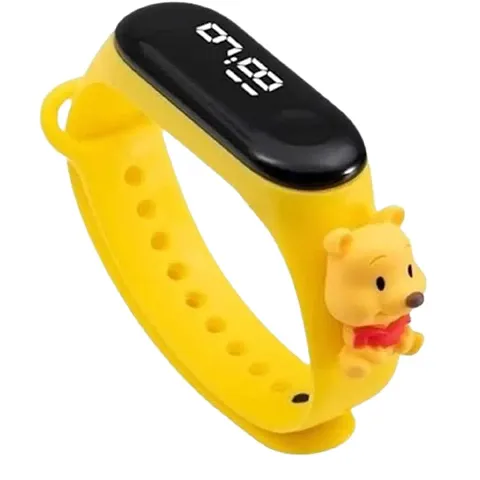 Digital Dial Waterproof Stylish and Fashionable Wrist Smart Watch LED Band for Kids, Rakhi, Colorful Cartoon Character Super Hero for Boys Girls (Pink Cross)