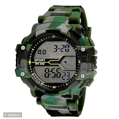 Digital Army Green Black Dial Kids Watch for Boys  Girls,-thumb0