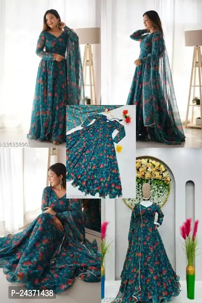Party Wear Gown For Women With Dupatta