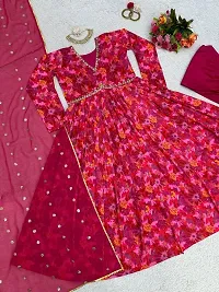 Attractive Georgette Printed Anarkali Gown with Dupatta-thumb3