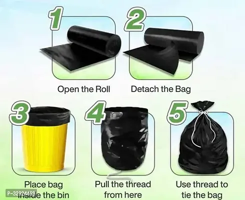 Premium Biodegradable 19x21 Garbage Bags, Dustbin Bag- 60 Bags (2 Rolls)-thumb4