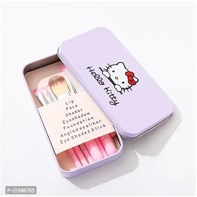 7PCS Pink Black Brochas De Maquillaje Hello Kitty Brush Set-thumb4