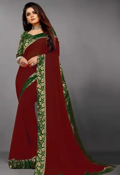 Glamorous Georgette Saree with Blouse piece 