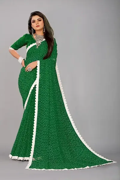 Stylish Georgette Saree with Blouse piece