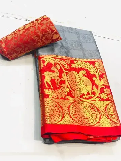 Latest Beautiful Cotton Silk Saree with Blouse piece