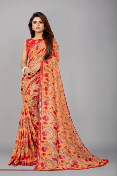 Elegant Georgette Saree with Blouse piece For Women