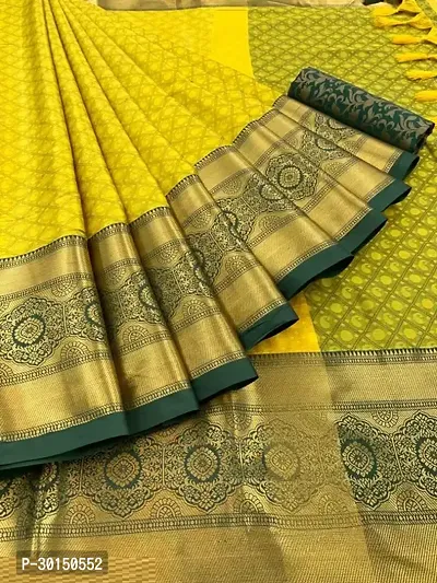 Stylish Cotton Silk Multicoloured Zari Saree with Blouse piece