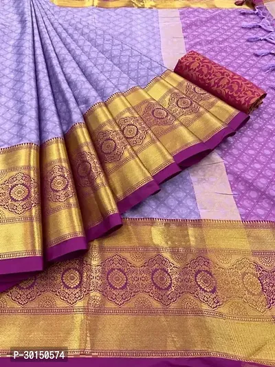 Stylish Cotton Silk Multicoloured Zari Saree with Blouse piece-thumb0