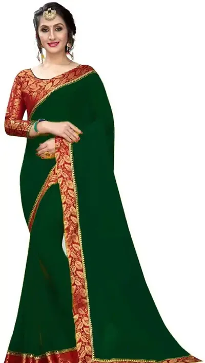 New In Georgette Saree with Blouse piece 