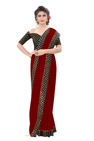 Stylish Georgette Self Pattern Saree with Blouse piece