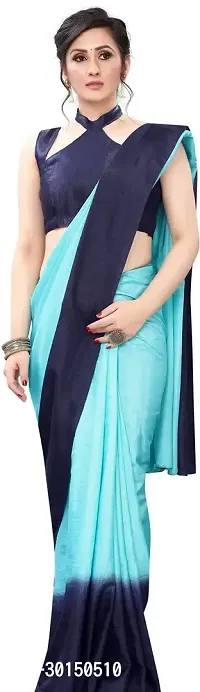 Stylish Georgette Blue Printed Saree with Blouse piece