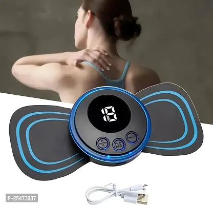 Full Body Mini Butterfly TENS Massager with 8 Modes, 19 Levels Electric Rechargeable Portable EMS Patch for Shoulder, Neck, Arms, Legs, Neck, Men/Women