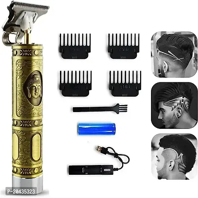 Hair 538 H T C TRIMMER Rechargeable Professional Hair Trimmer Trimmer 60 min Trimmer 60 min Runtime 4 Length Settings  (Silver, Black)-thumb0