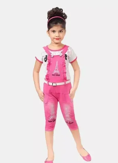 Fancy Dungaree and Top Set For Baby Girl