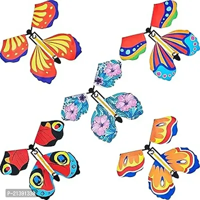 Premium Quality Autolink Kids Flying Butterfly Magic Toy Rubber Band Wind Up Fairy Artificial Butterfly Toy For Kids Ideal Use Gift (G Pack Of 10 Magic Butterfly)-thumb0