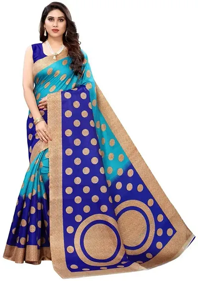 Best Selling Art Silk Saree with Blouse piece 