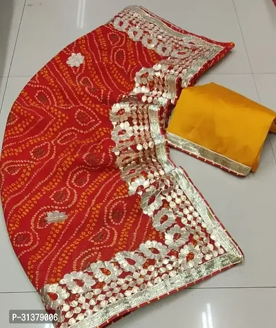 Stylish Georgette Red Embroidered Saree with Blouse piece For Women