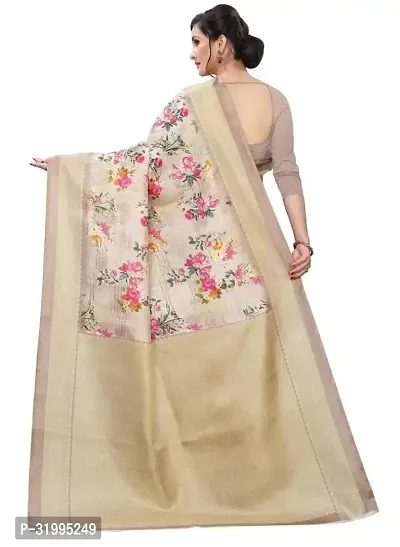 Stylish Beige Art Silk Saree With Blouse Piece For Women-thumb2