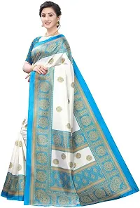 Stylish White Art Silk Saree With Blouse Piece For Women-thumb3