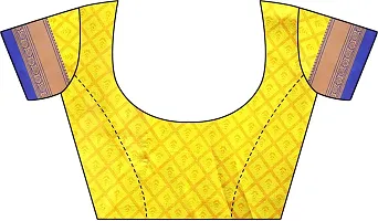 Stylish Yellow Net Saree With Blouse Piece For Women-thumb1