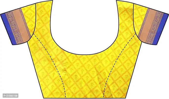 Stylish Yellow Net Saree With Blouse Piece For Women-thumb2