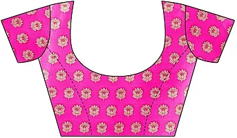 Stylish Pink Art Silk Saree With Blouse Piece For Women-thumb4