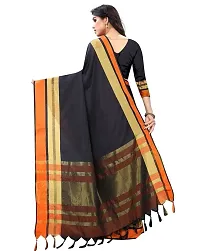 Stylish Black Art Silk Saree With Blouse Piece For Women-thumb1