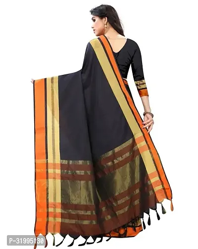 Stylish Black Art Silk Saree With Blouse Piece For Women-thumb2