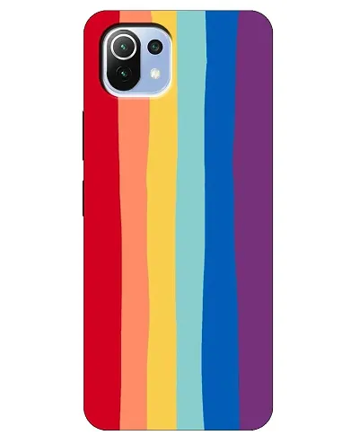 Screaming Ranngers Rainbow Design/Pattern/Multicolour/Red/Blue 3D Printed Back Cover for MI 11 Lite/MI 11 Lite 5G / MI 11 Lite NE 5G