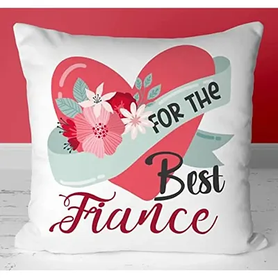 NH10 DESIGNS For The Best Fiance Printed Satin Cushion Cover With Filler (12x12) Text Quote Family Name Printed Cushion For Fiance Birthday Gift For Fiance Engagement Gift For Fiance Cushion Gift For Fiance Printed Cushion (Black) (FTBBC1 53)