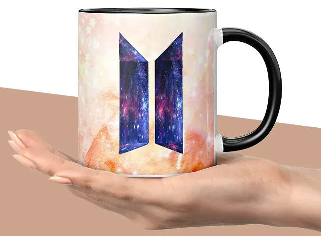 NH10 DESIGNS BTS Printed Mug BTS Gift for Girls Boys Kids Friends Mug for Girls Mug for Birthday Gift BTS Music Band V Suga J-Hope Jungkook Jin Jimin Rm, BTS Mug (Coffee Mug-350ml) -B61M 38