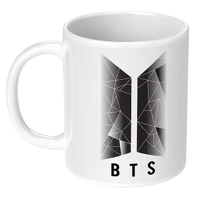 Printed BTS White Ceramic Coffee Mug