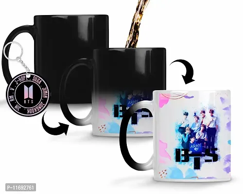 BTS Mug | BTS Cup with Keychain | BTS Coffee Mug - 350ml (Set of 2) Best  Birthday & Return Gifts for Girls