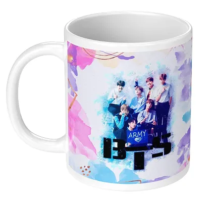 BTS Mug | BTS Cup with Keychain | BTS Coffee Mug - 350ml (Set of 2) Best  Birthday & Return Gifts for Girls