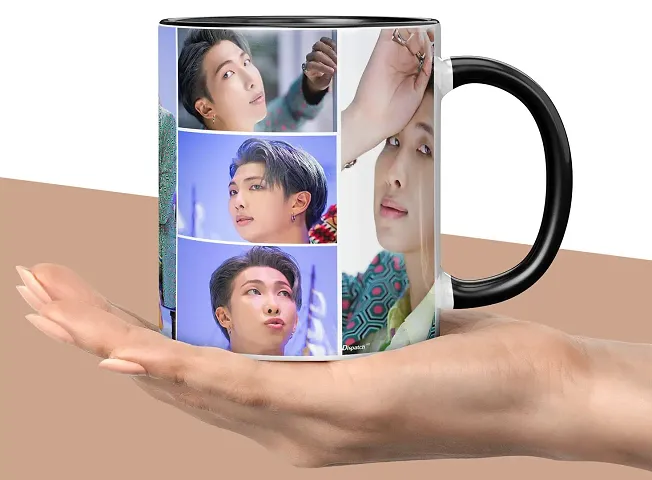 NH10 DESIGNS BTS Printed Mug BTS Gift for Girls Boys Kids Friends Mug for Girls Mug for Birthday Gift BTS Music Band V Suga J-Hope Jungkook Jin Jimin Rm, BTS Mug (Coffee Mug-350ml) -B61M 07