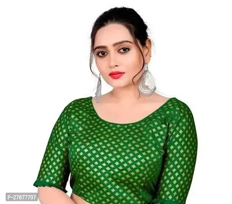 Designer Green Brocade Blouses For Women