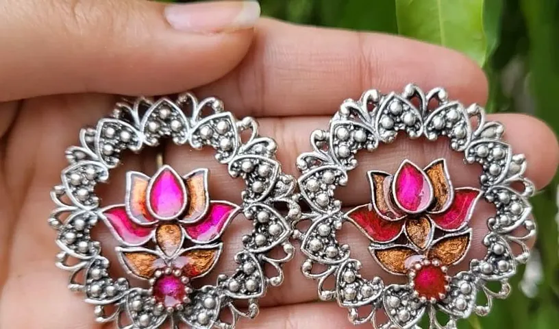 Oxidised Jhumkas Earrings For Women