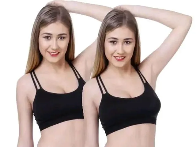 Solid Non Padded Sports Bra Combo