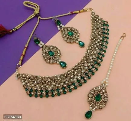 Stylish Green Alloy Jewellery Set For Women-thumb0