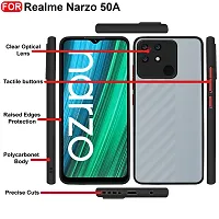 MLE Realme Narzo 50A Back Cover Smoke Case | Camera Bump Protection Frosted Matte | 360 Degree Shockproof Anti-Drop for Realme Narzo 50A (Black)-thumb1